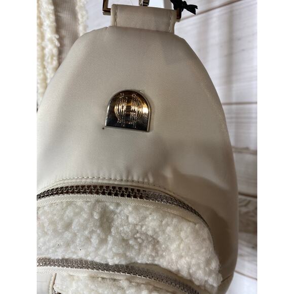 Brand New House of Harlow 1960 Nylon and Sherpa Sling Bag in Off-white Purse - Picture 10 of 10
